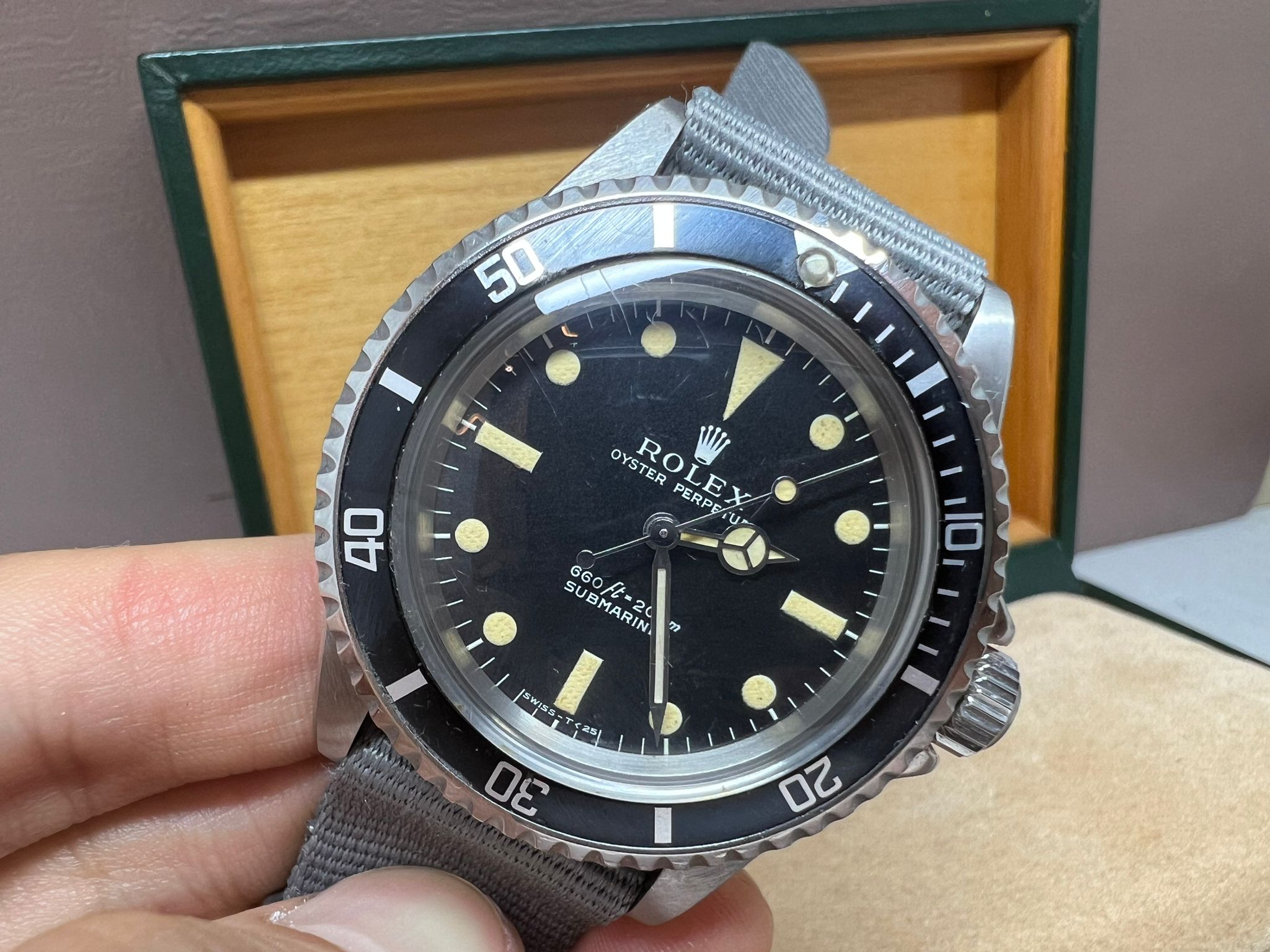 Rolex Vintage 舊裝膠面 submariner 對期 non-serif dial 5513 S/N: 32xxxxx 淨錶頭