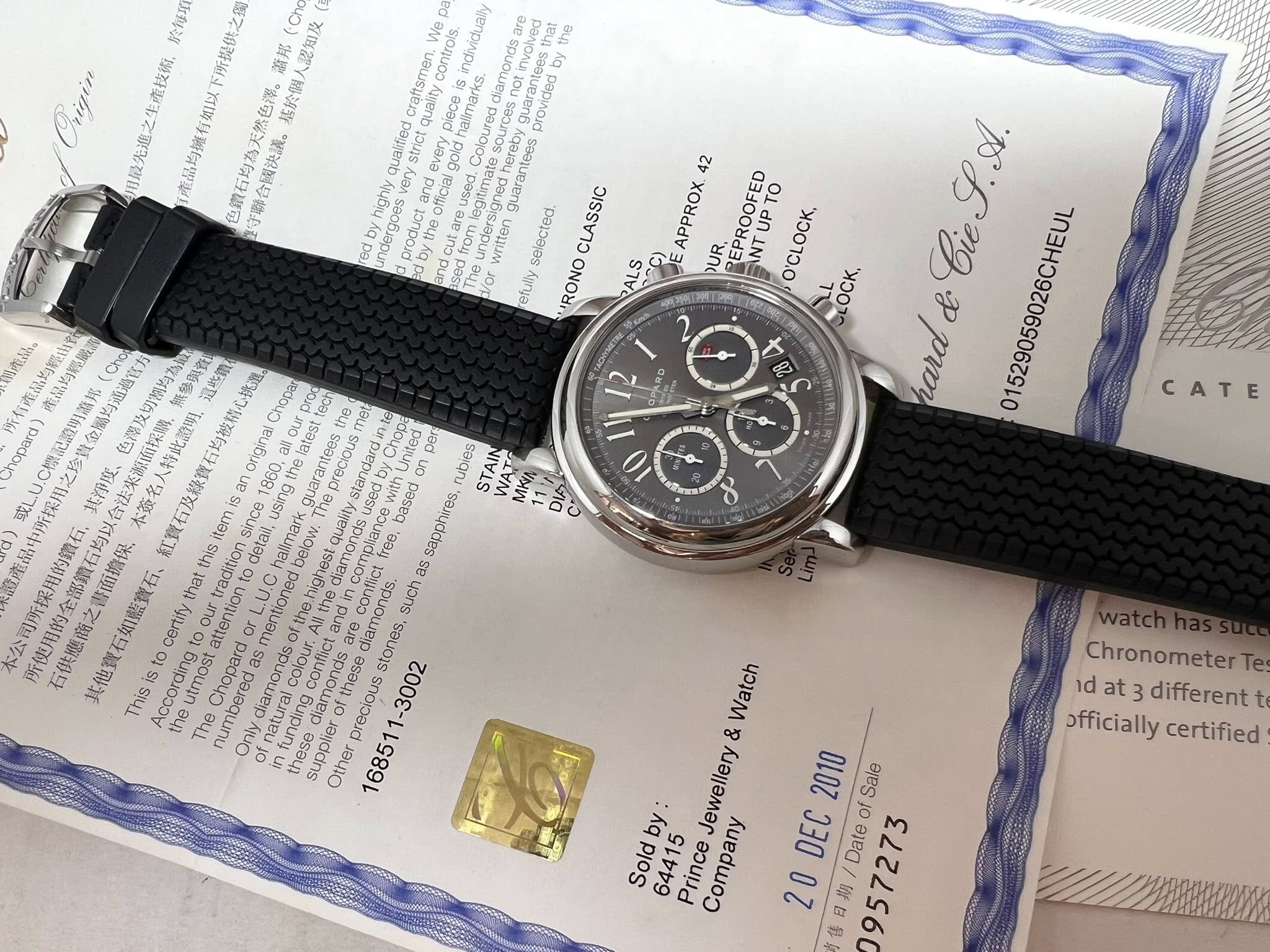 Chopard Mille Miglia Chrono limited edition  2009 pcs 42mm 8511 出世紙 行貨