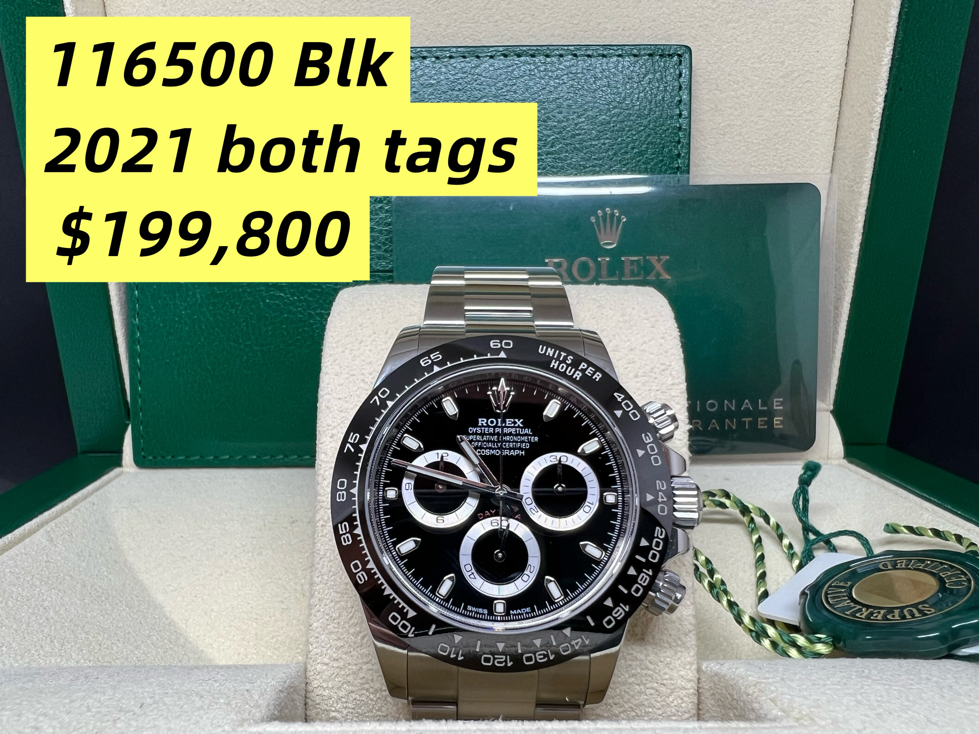 Rolex Daytona 陶瓷圈黑面 116500LN 2021年錶