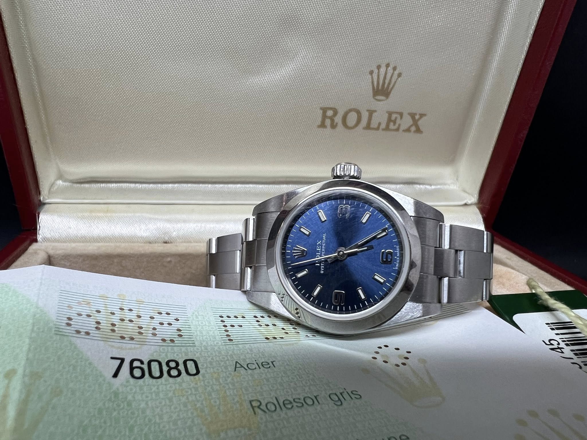 Rolex Oyster perpetual 26mm 藍面369 76080 F頭 行