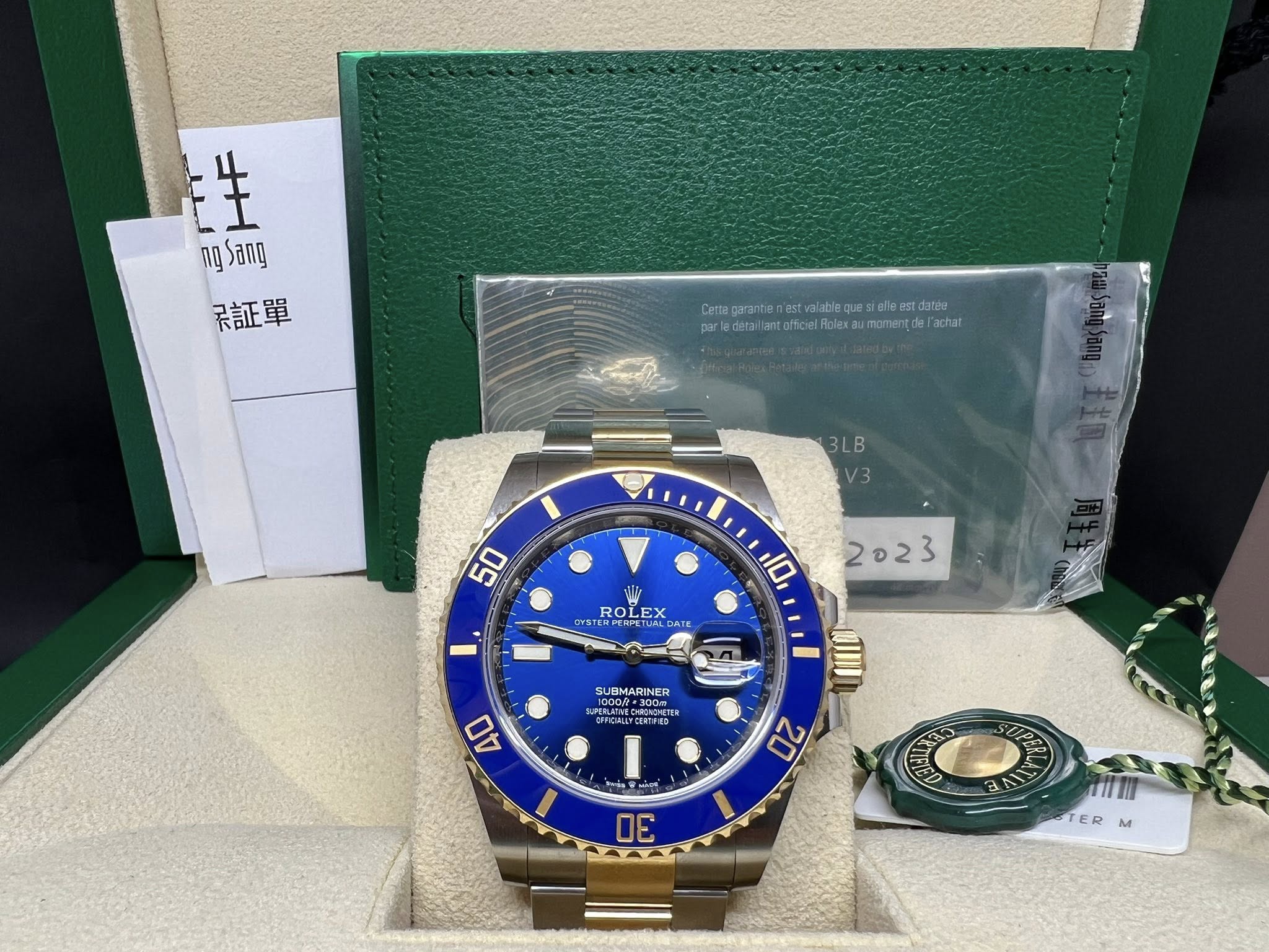 全新未用品 Rolex Submariner  41mm 新款金鋼藍面 126613LB 2023年錶 行貨連買單