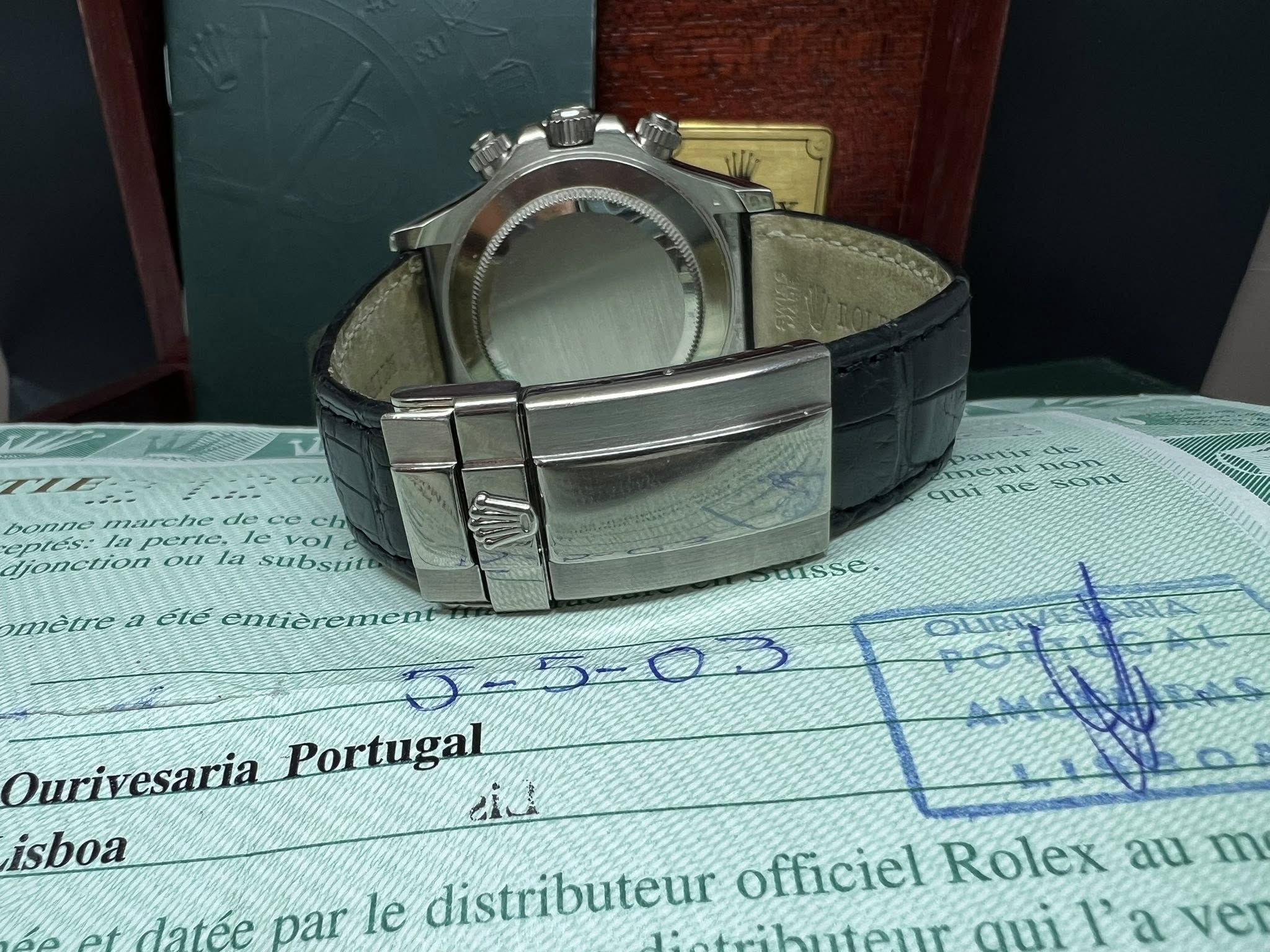 Rolex Daytona  全白金皮帶隕石面 116519 met K頭  出世紙