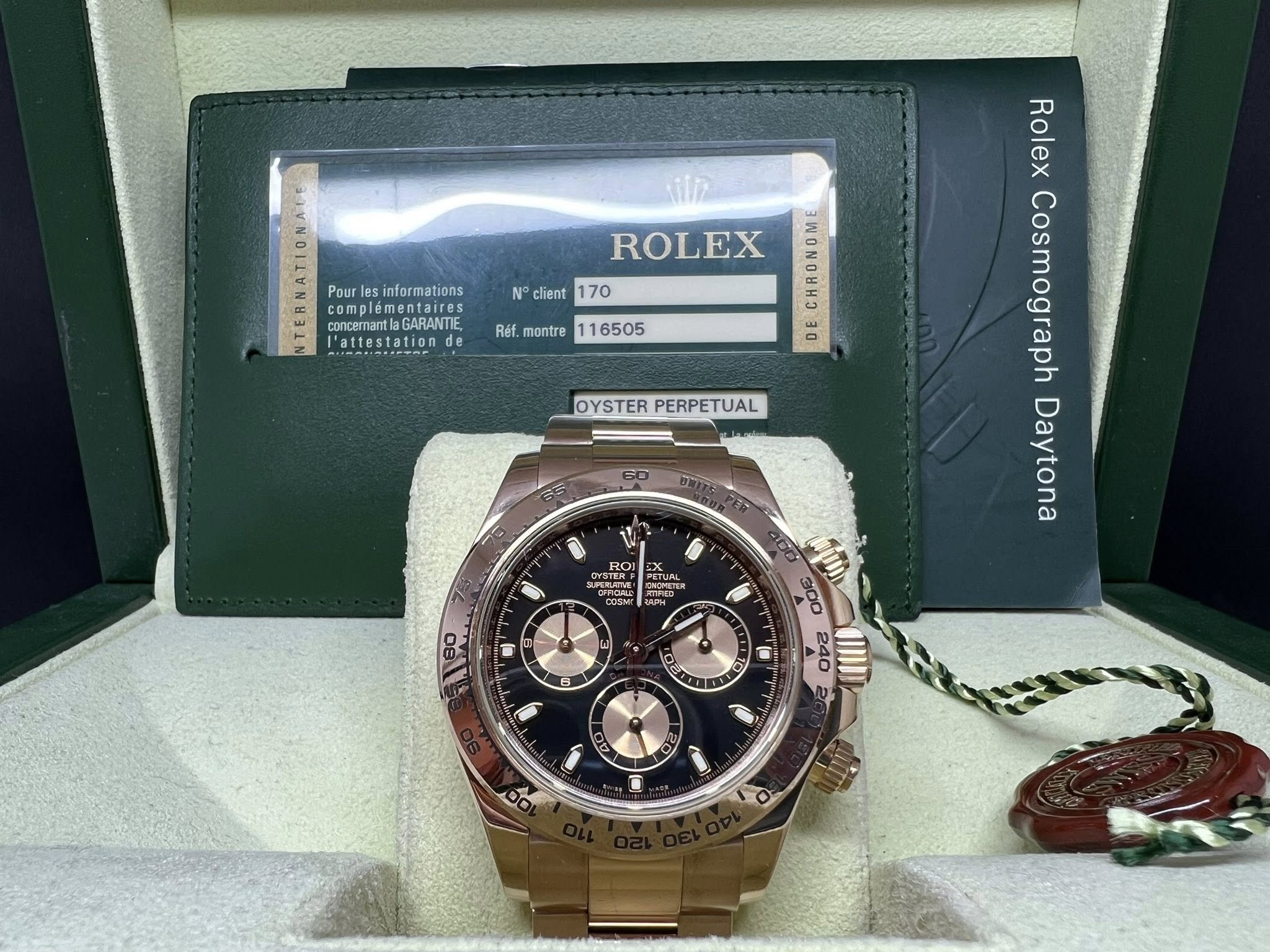 Rolex Daytona  全玫瑰金黑面 116505 2010年錶