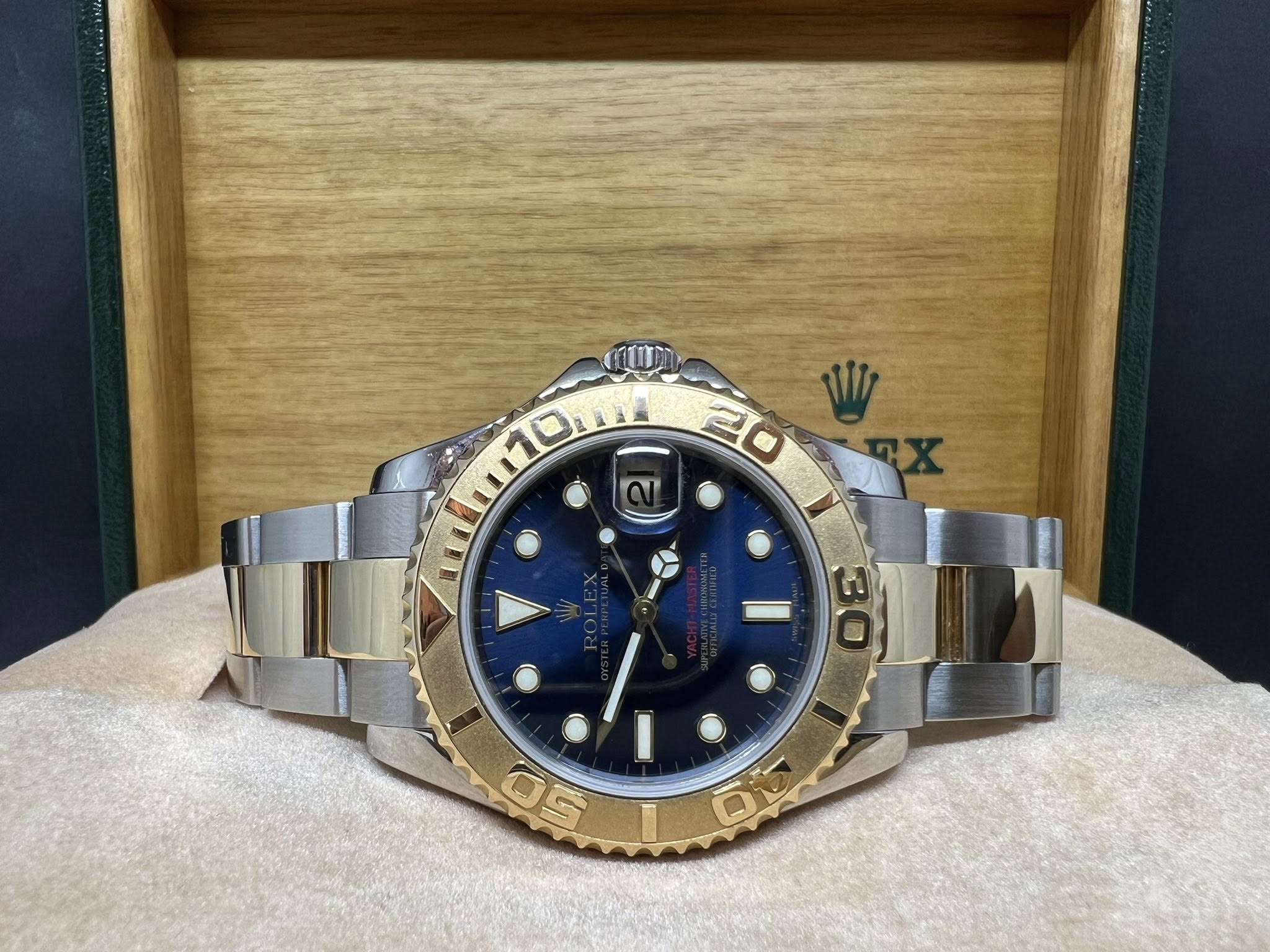 Rolex Yacht Master  37mm 金鋼罕有藍面 168623 P series 淨錶