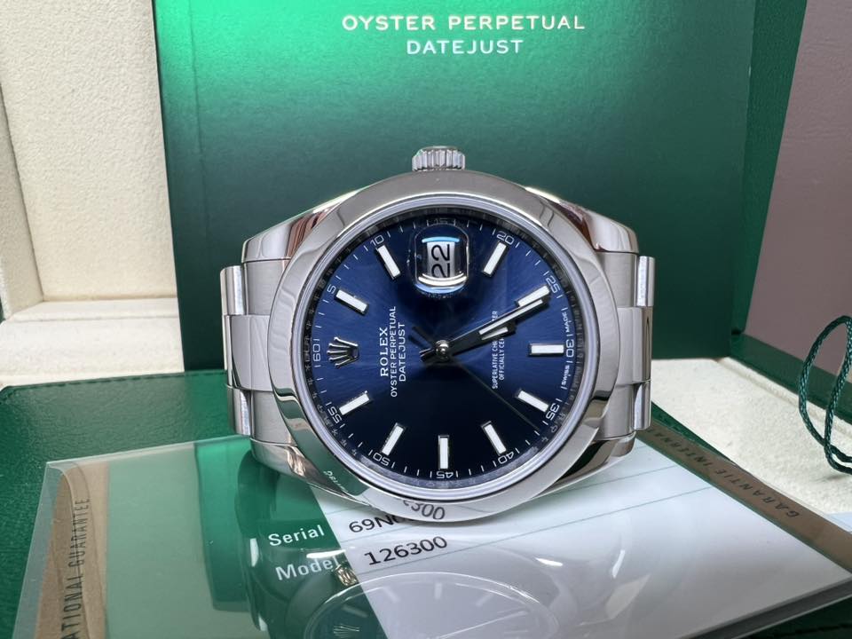 Rolex Datejust 41mm 藍面條字 Oyster 126300 2019年錶