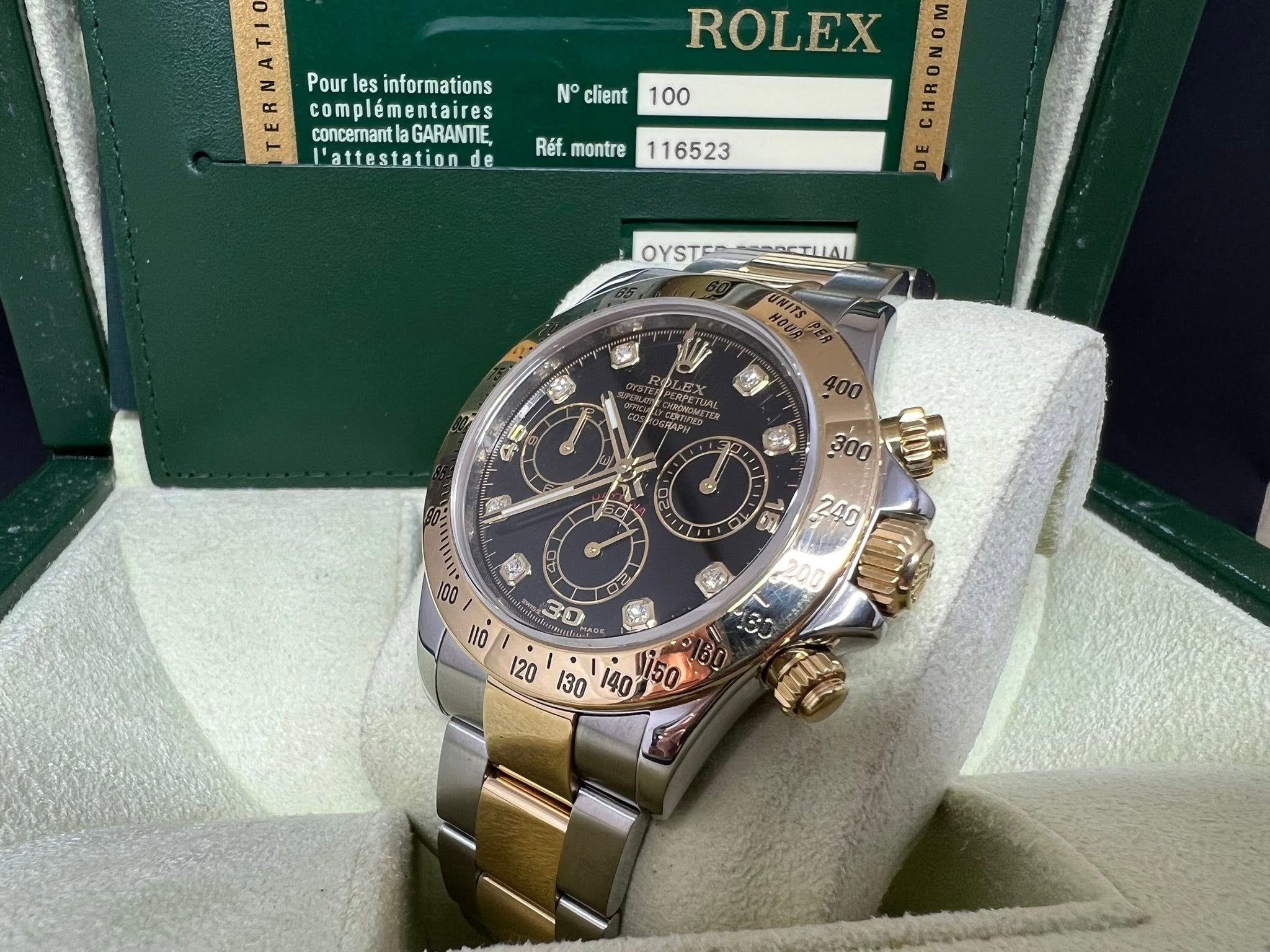 Rolex Daytona 金鋼黑面石字 116523G 2014年錶