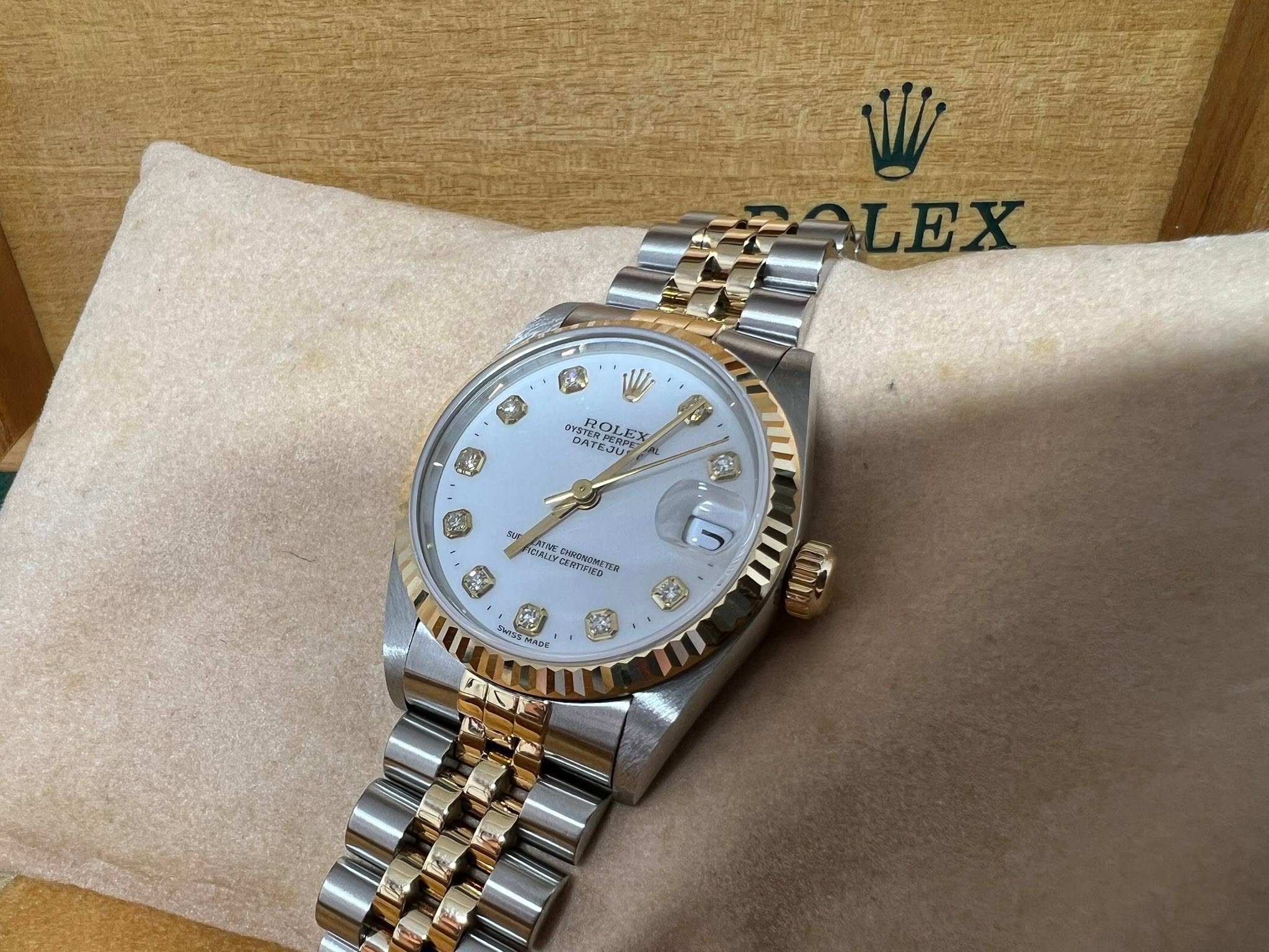 Rolex Datejust 31 金鋼白面石字 型號：78273G P頭 淨錶