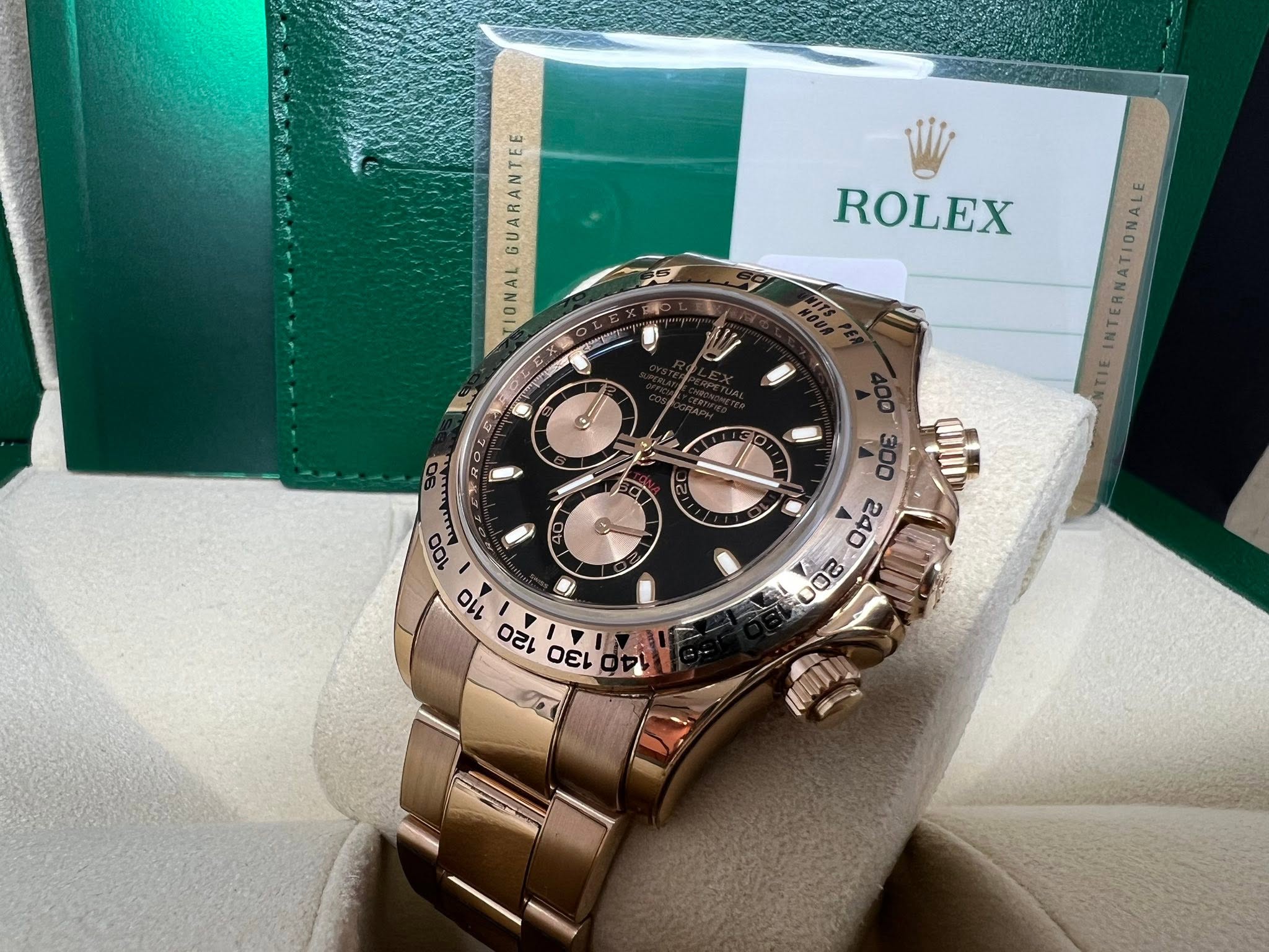 Rolex Daytona 全玫瑰金黑面 型號：116505 2017年錶