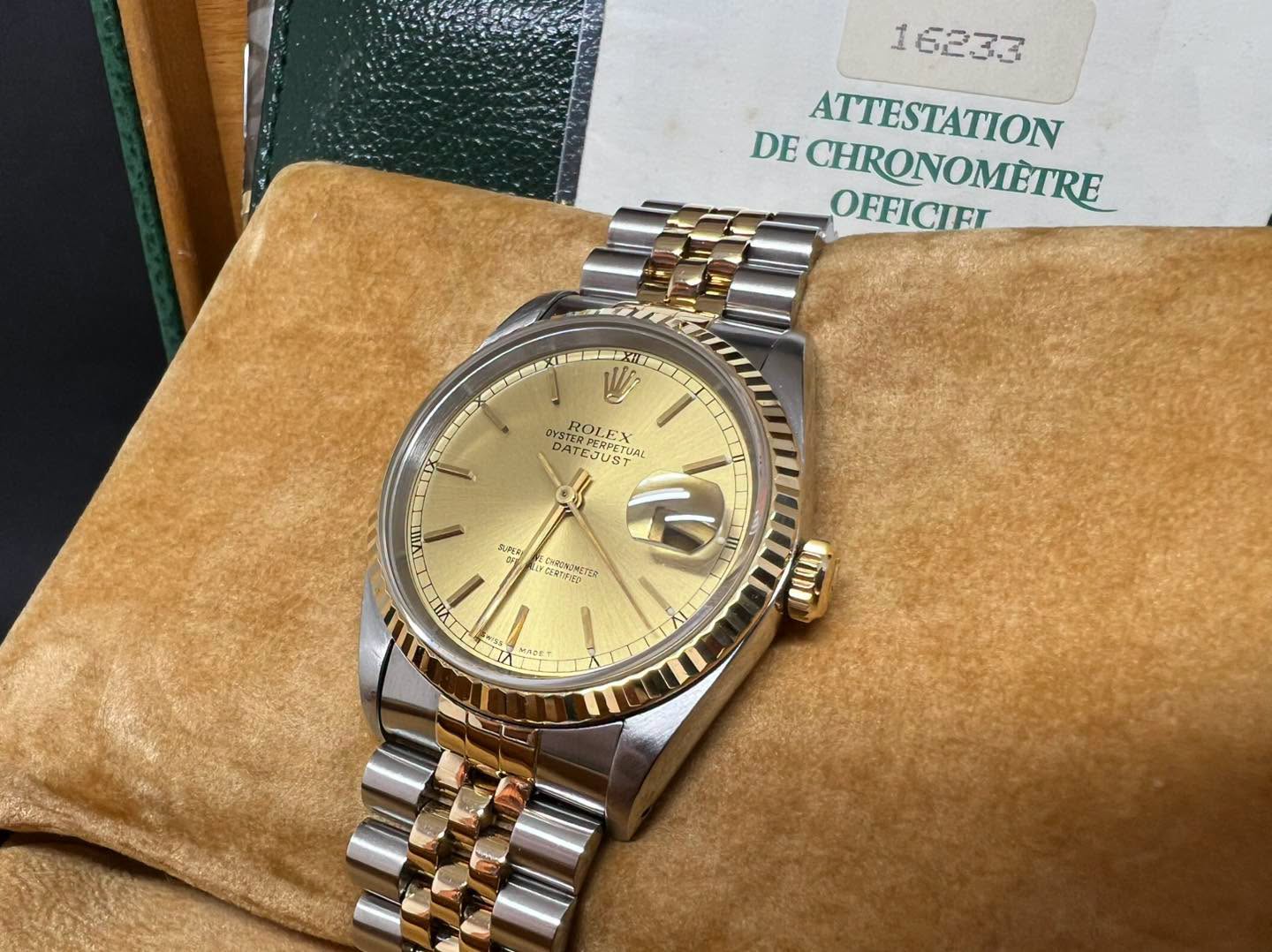 Rolex Datejust 36 金鋼金面 16233 S頭 行貨