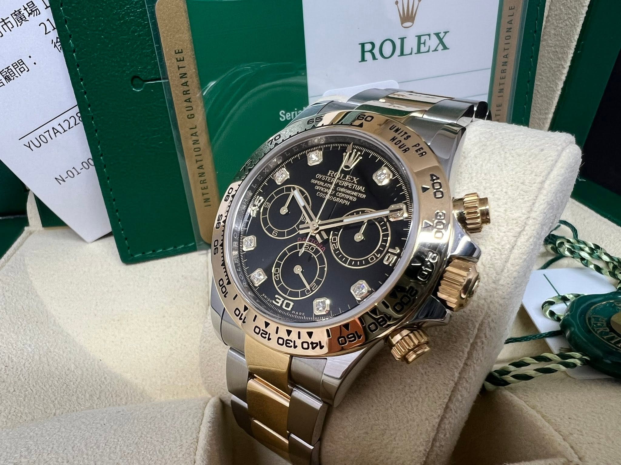 Rolex Daytona 金鋼黑面石字 116503G 2019年錶