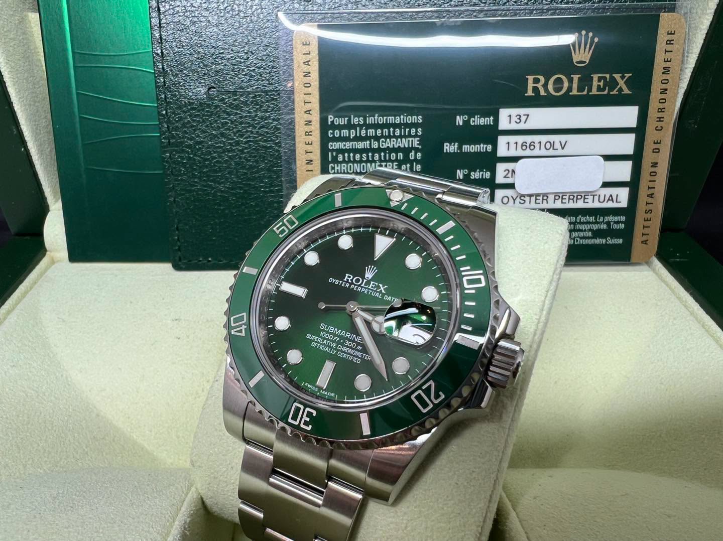 Rolex Submariner 綠圈綠面 116610LV 2014年錶