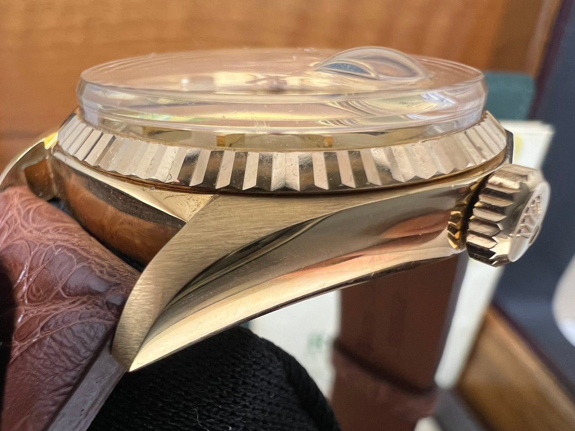 Rolex Daydate 36 Vintage 全金皮帶 1803/8 41xxxxx 厚殼未磨 罕有出世紙