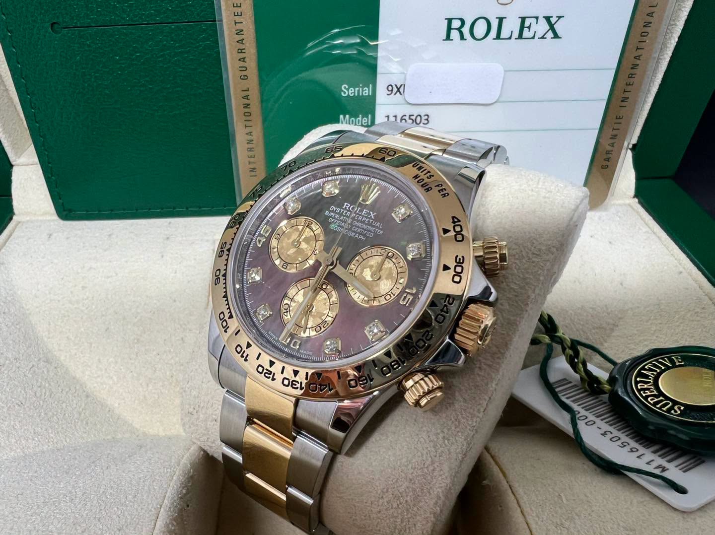 Rolex Daytona 金鋼黑貝面石字 116503NG 2017年錶