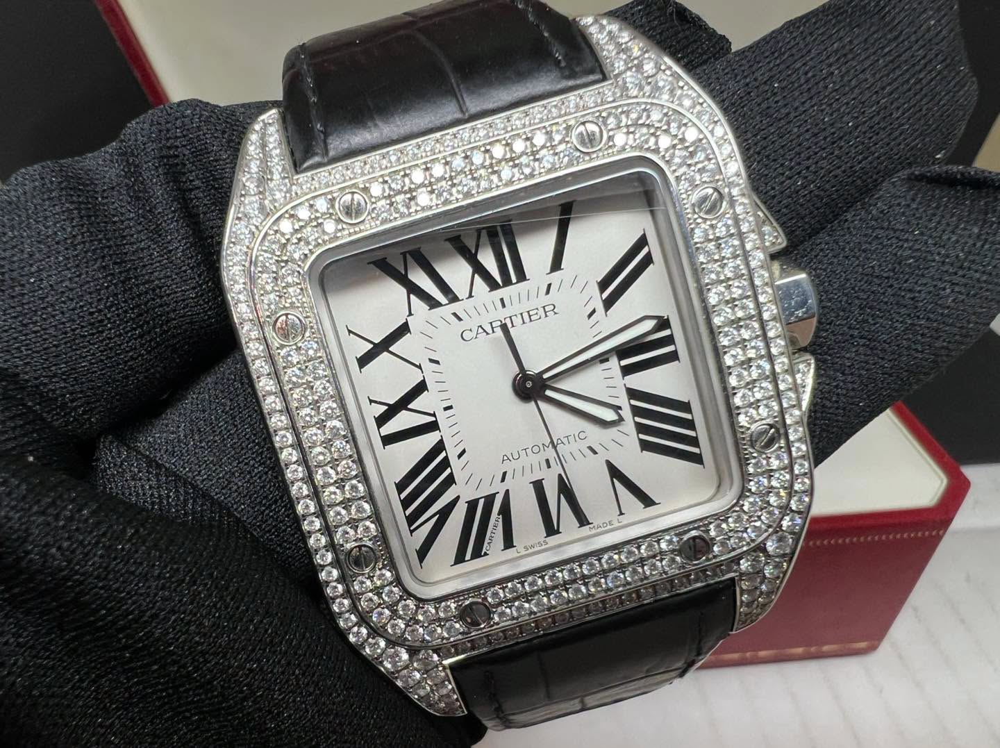 Cartier Santos 100 Large size 後鑲石 W20073X8