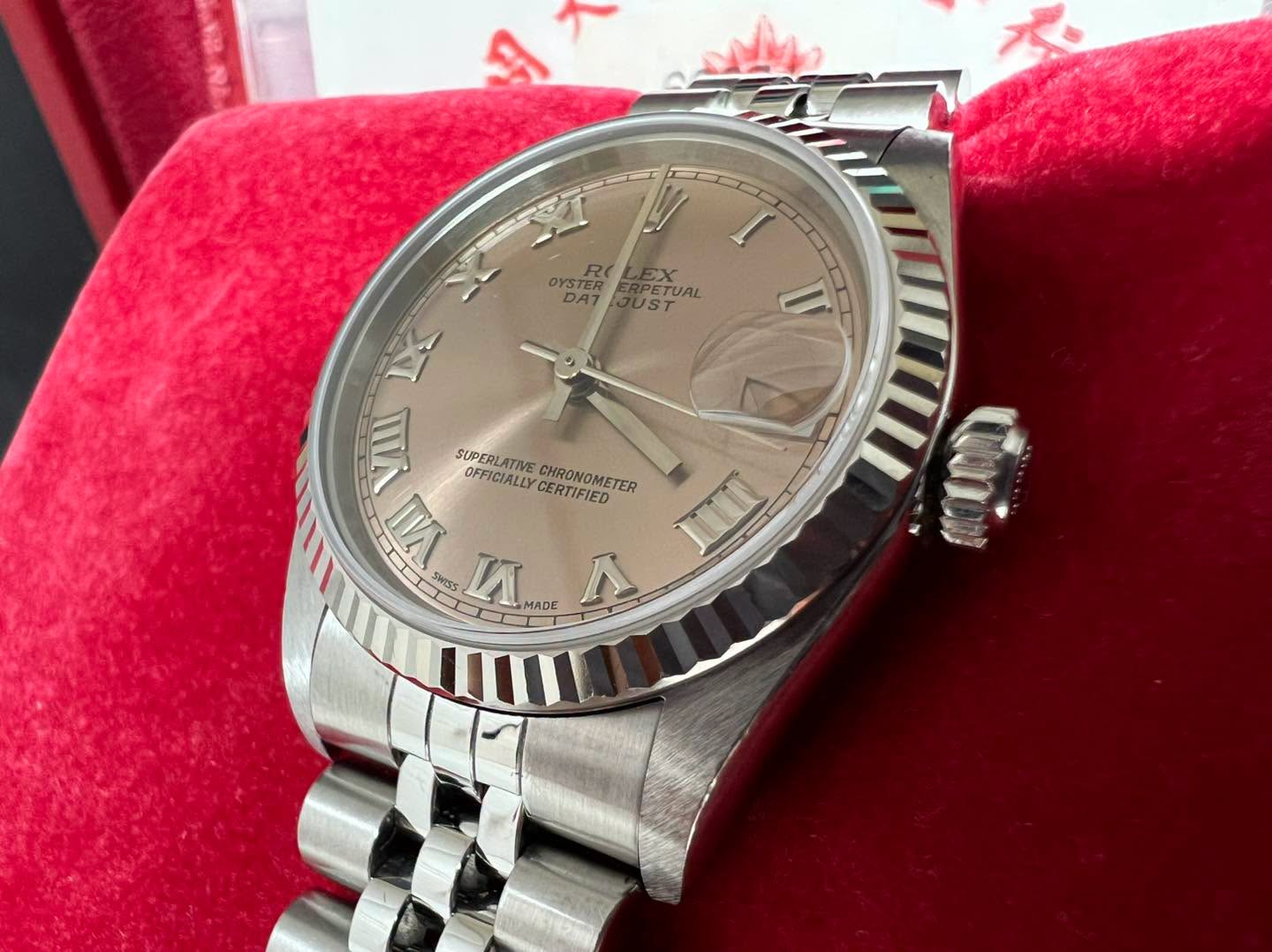 Rolex Datejust 31mm 粉面羅馬字 68274 U series 未磨殼 98%新 出世紙