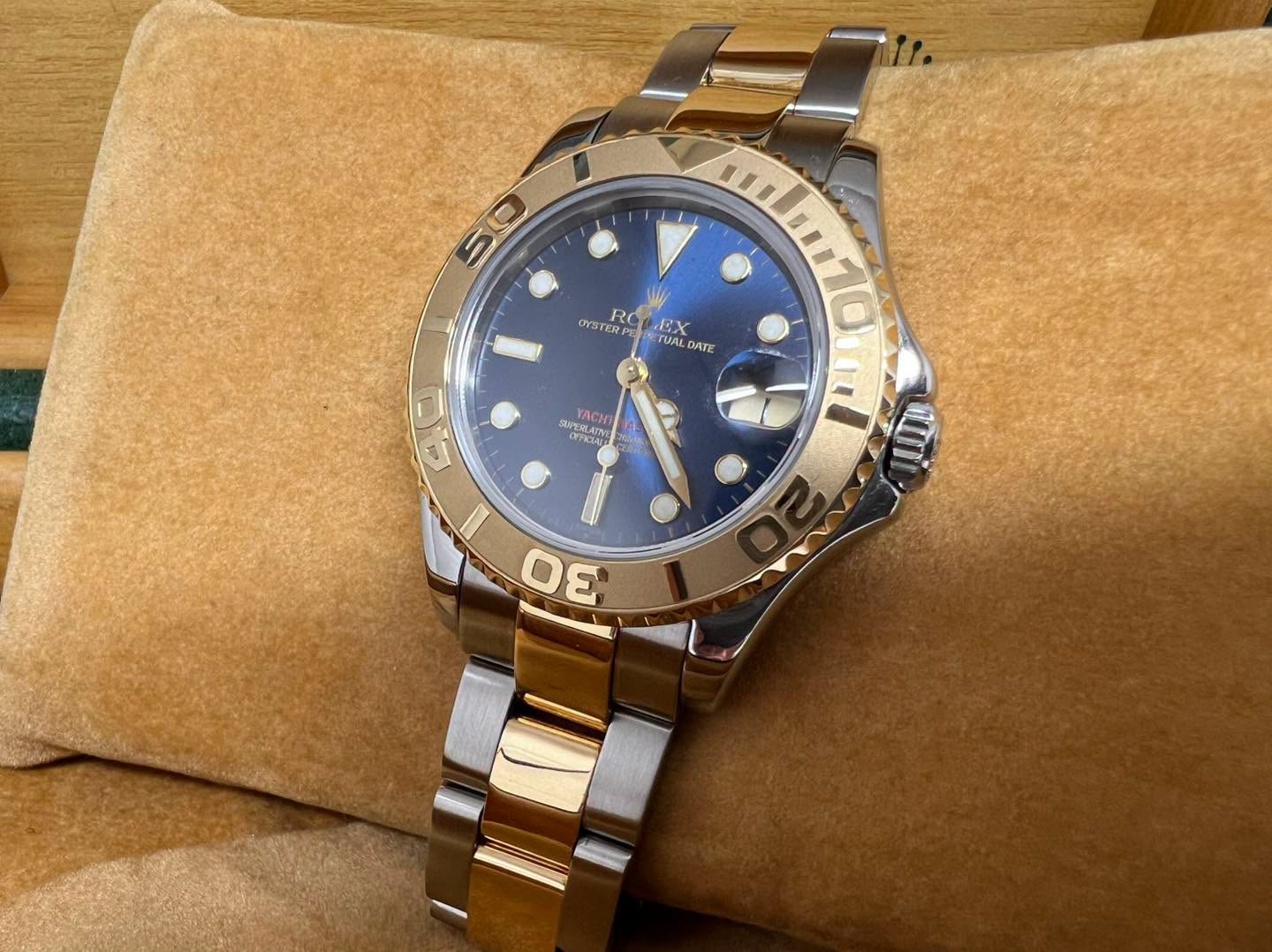 Rolex Yacht Master 金鋼藍面 37mm 68623 U頭 淨錶