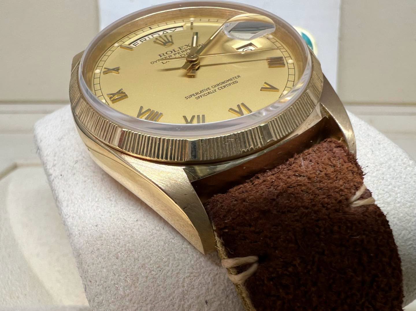 Rolex Daydate 36 Vintage 全金皮帶 18078 S/N: 97xxxxx 1988年 罕有出世紙