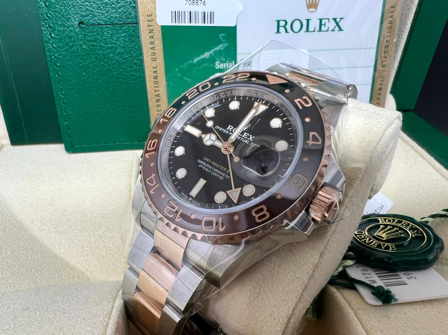 全新未用品 Rolex GMT Master II 玫瑰金鋼沙士 126711CHNR 2019年錶
