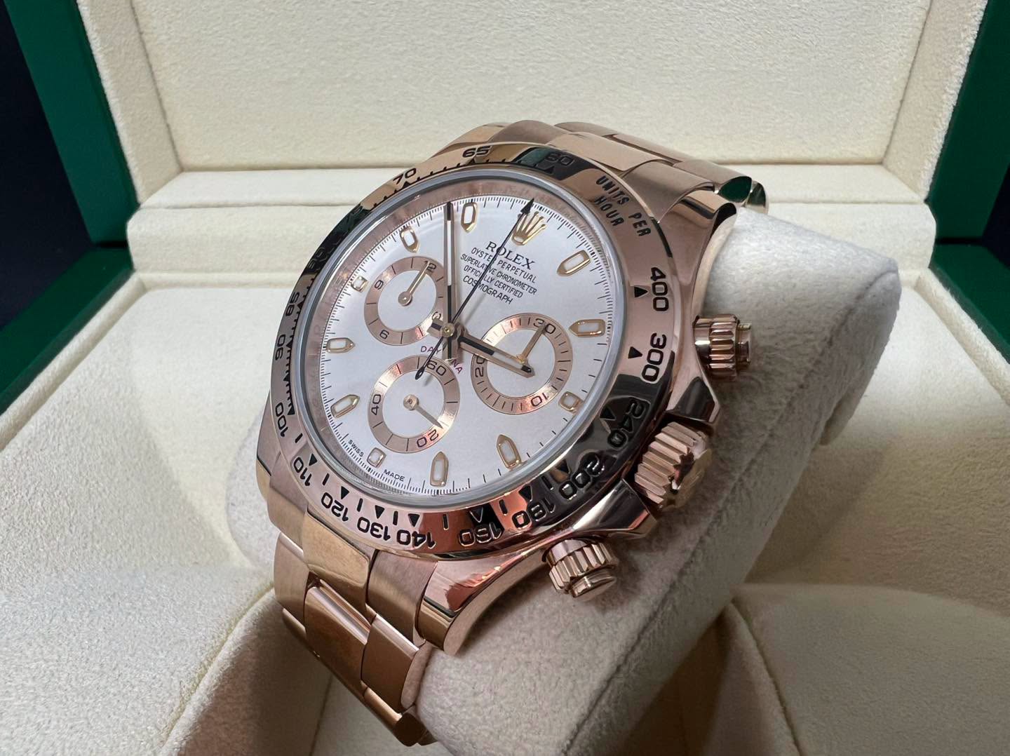 Rolex Daytona 全玫瑰金象牙白面 116505 亂碼藍光 淨錶