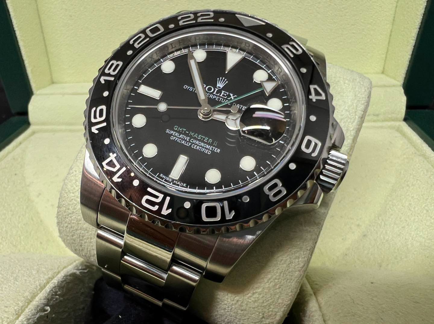 Rolex GMT Master II 綠針 罕有 stick dial 型號：116710LN V頭 淨錶